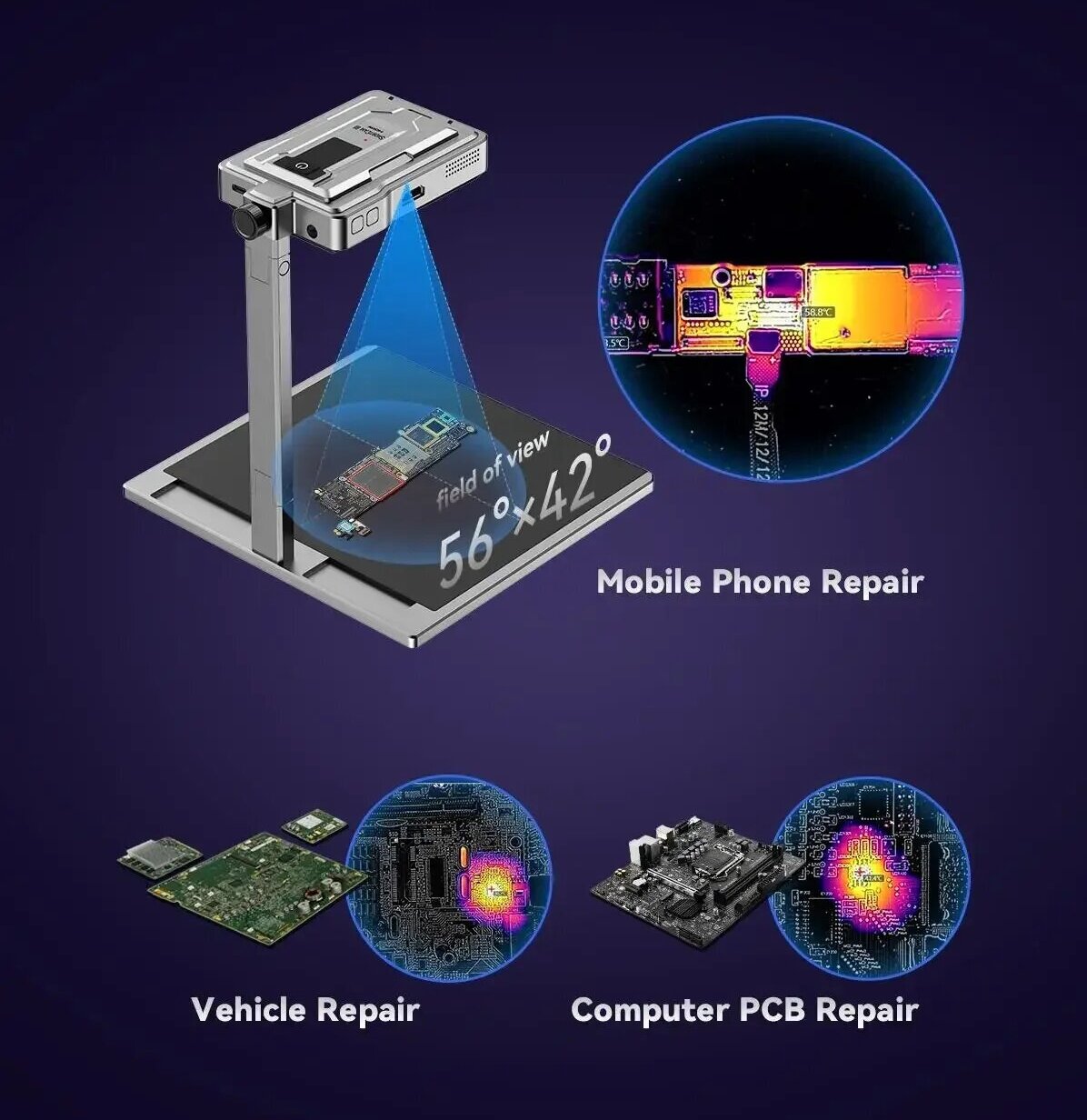 Pcb Short Circuit Thermal Diagnostics - LANGCHI ShortCam III 4K Infrarood Warmtebeeldapparatuur