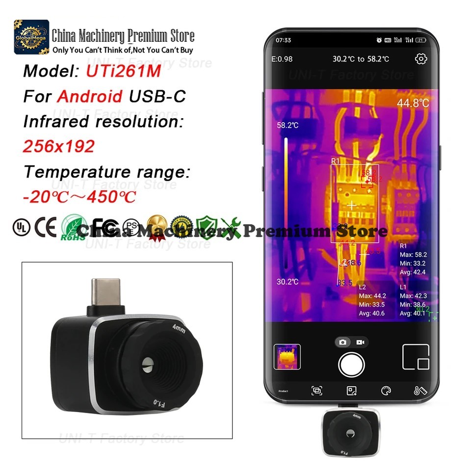 Thermal Imaging Camera 256X192 - UNI-T Infrarood warmtebeeldcamera UTi120Mobile UTi120MS UTi256M